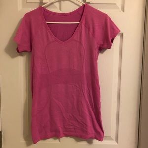 lululemon pink running tee